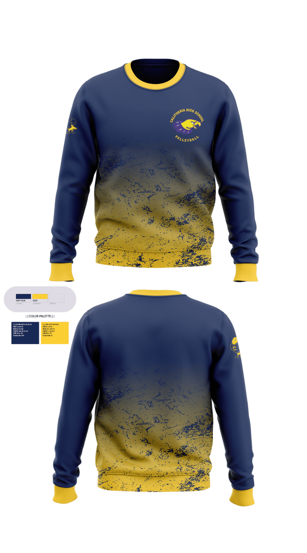 Crew Neck Sweatshirt, California High School Volleyball, Women's Volleyball, Teamtime, Team time, sublimation, custom sports apparel, team uniforms, spirit wear, spiritwear, sports uniforms, custom shirts, team store, custom team store, fundraiser sports, apparel fundraiser