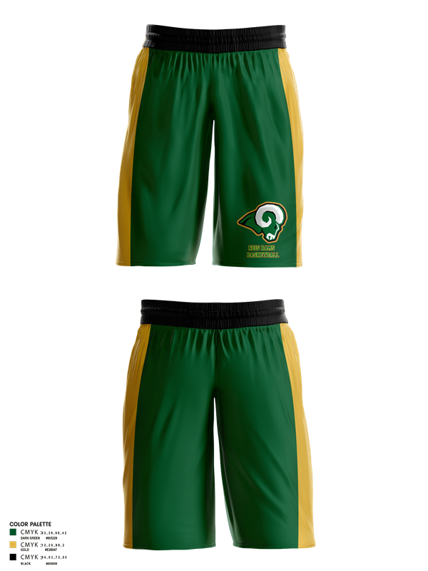 Mens Basketball Shorts, Reig Rams Basketball, Men's Basketball, Teamtime, Team time, sublimation, custom sports apparel, team uniforms, spirit wear, spiritwear, sports uniforms, custom shirts, team store, custom team store, fundraiser sports, apparel fundraiser