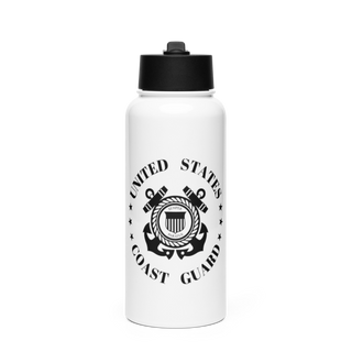 Coast Guard Station Port Aransas 18143377 Stainless Steel Water Bottle with a Straw Lid