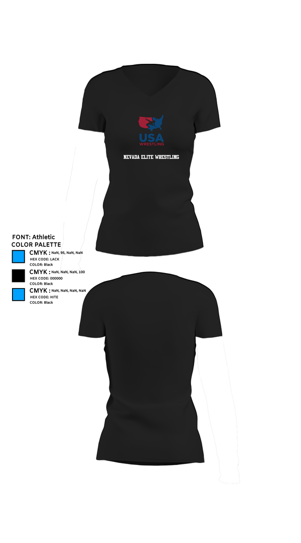 Womens Short Sleeve Vneck Shirt, Nevada Elite Wrestling, Wrestling, Teamtime, Team time, sublimation, custom sports apparel, team uniforms, spirit wear, spiritwear, sports uniforms, custom shirts, team store, custom team store, fundraiser sports, apparel fundraiser