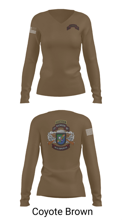 1/75 Ranger Battalion 18723676 Women's Long Sleeve V-neck Shirt - 17