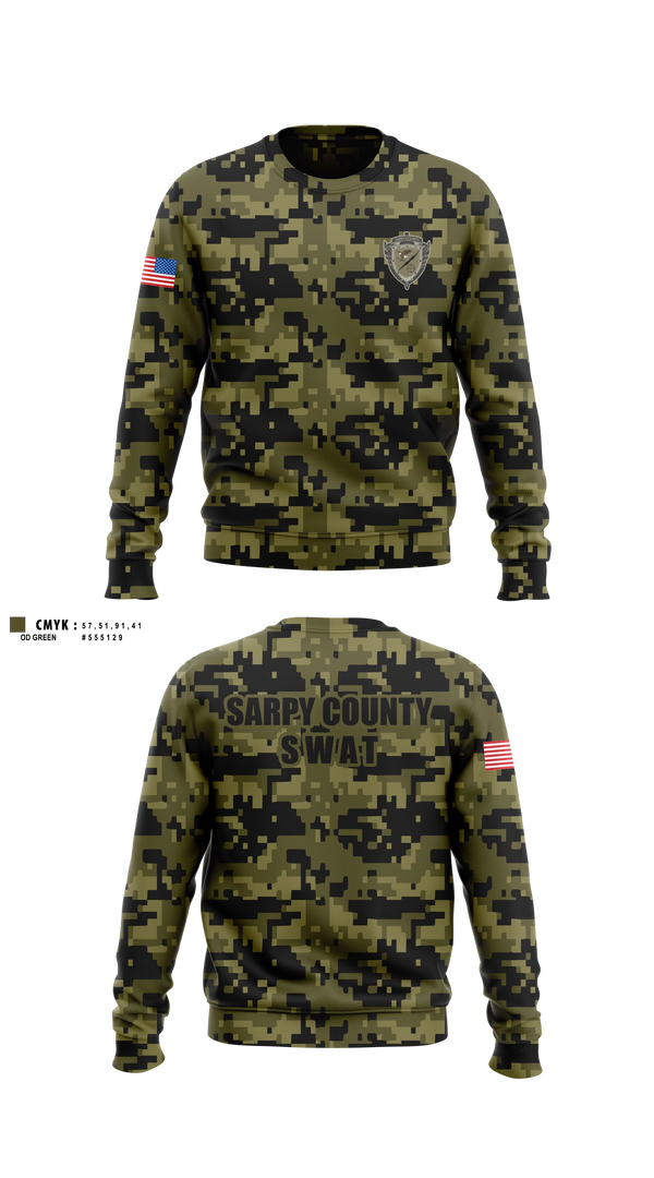 Crew Neck Sweatshirt, Sarpy County SWAT, Police, Teamtime, Team time, sublimation, custom sports apparel, team uniforms, spirit wear, spiritwear, sports uniforms, custom shirts, team store, custom team store, fundraiser sports, apparel fundraiser