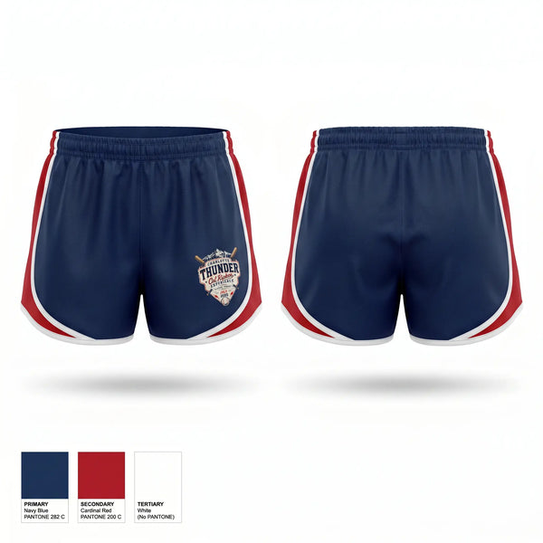 Womens Shorts, Charlotte Thunder, Baseball, Teamtime, Team time, sublimation, custom sports apparel, team uniforms, spirit wear, spiritwear, sports uniforms, custom shirts, team store, custom team store, fundraiser sports, apparel fundraiser