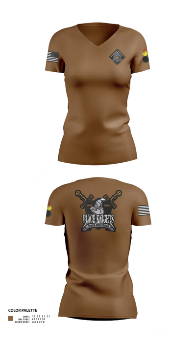 B Co 832nd OD BN 19793865 Women's Short Sleeve V-neck Shirt - 21