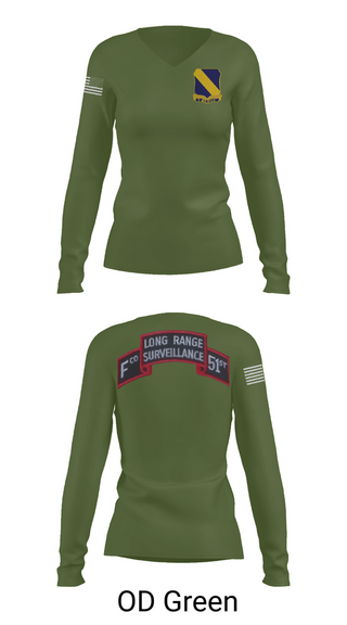 Womens Long Sleeve Vneck Shirt, Fco 51st infantry LRSU, , Teamtime, Team time, sublimation, custom sports apparel, team uniforms, spirit wear, spiritwear, sports uniforms, custom shirts, team store, custom team store, fundraiser sports, apparel fundraiser