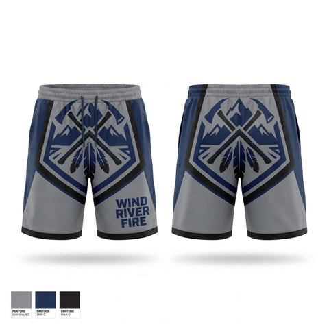 Athletic Shorts With Pockets, Wind River Fire, Fire Department, Teamtime, Team time, sublimation, custom sports apparel, team uniforms, spirit wear, spiritwear, sports uniforms, custom shirts, team store, custom team store, fundraiser sports, apparel fundraiser