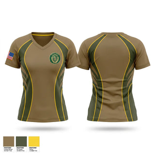 Womens Short Sleeve Vneck Shirt, 79th Military Police Company, Army, Teamtime, Team time, sublimation, custom sports apparel, team uniforms, spirit wear, spiritwear, sports uniforms, custom shirts, team store, custom team store, fundraiser sports, apparel fundraiser
