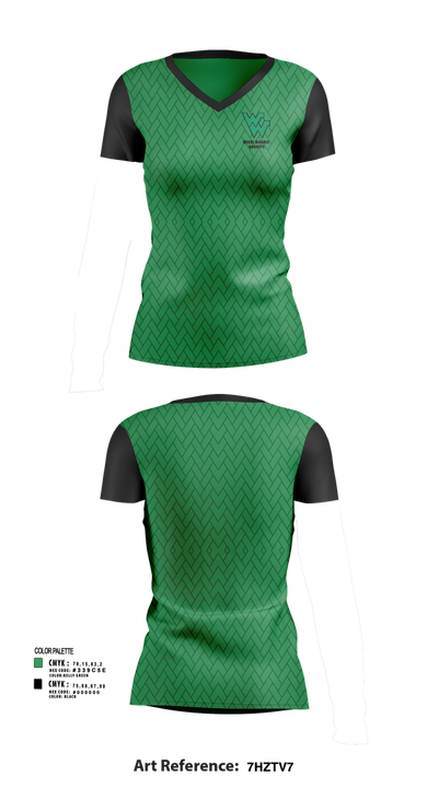 Weeki Wachee Hornets 88701792 Women's Short Sleeve V-neck Shirt - 31