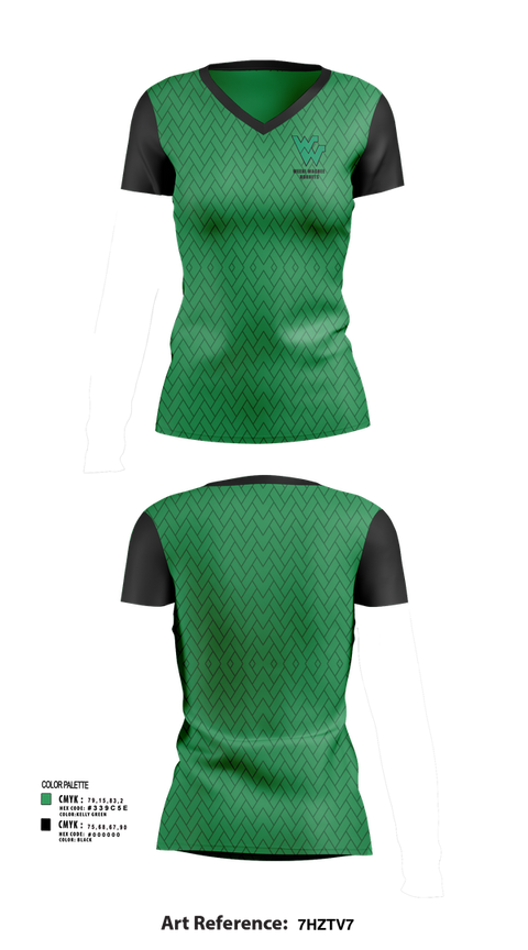 Womens Short Sleeve Vneck Shirt, Weeki Wachee Hornets, Women's Soccer, Teamtime, Team time, sublimation, custom sports apparel, team uniforms, spirit wear, spiritwear, sports uniforms, custom shirts, team store, custom team store, fundraiser sports, apparel fundraiser