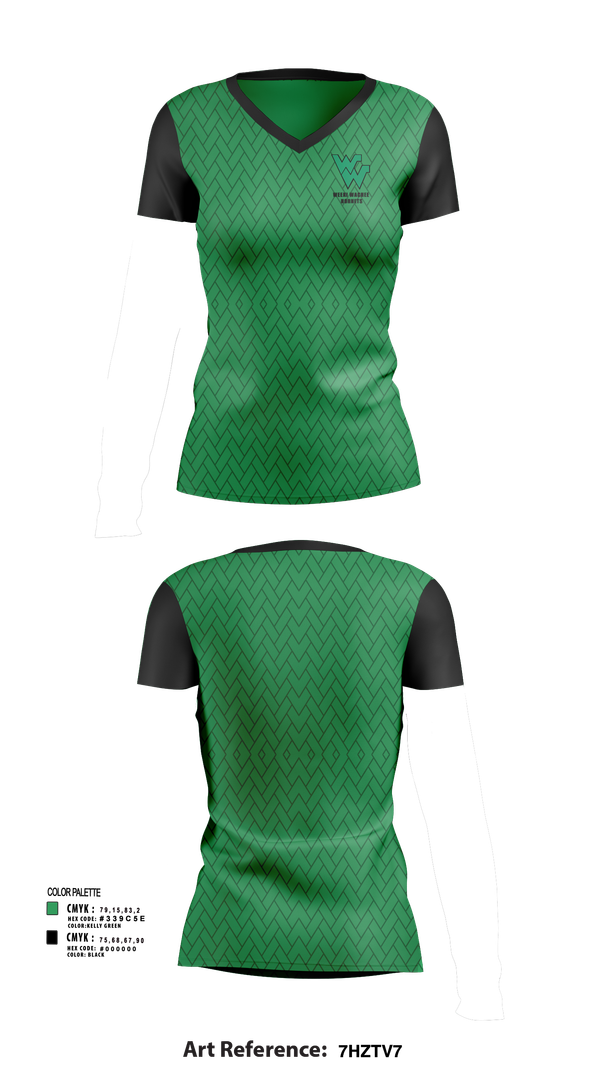 Womens Short Sleeve Vneck Shirt, Weeki Wachee Hornets, Women's Soccer, Teamtime, Team time, sublimation, custom sports apparel, team uniforms, spirit wear, spiritwear, sports uniforms, custom shirts, team store, custom team store, fundraiser sports, apparel fundraiser