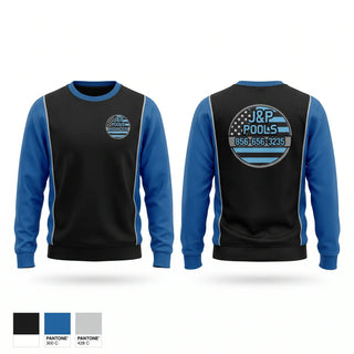 Crew Neck Sweatshirt, J&P Pools, , Teamtime, Team time, sublimation, custom sports apparel, team uniforms, spirit wear, spiritwear, sports uniforms, custom shirts, team store, custom team store, fundraiser sports, apparel fundraiser