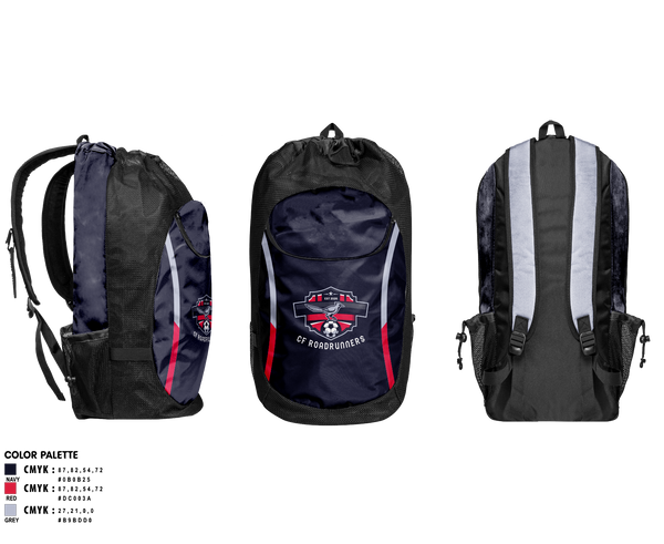 Gear Bag, CF Roadrunners, Men's Soccer, Teamtime, Team time, sublimation, custom sports apparel, team uniforms, spirit wear, spiritwear, sports uniforms, custom shirts, team store, custom team store, fundraiser sports, apparel fundraiser