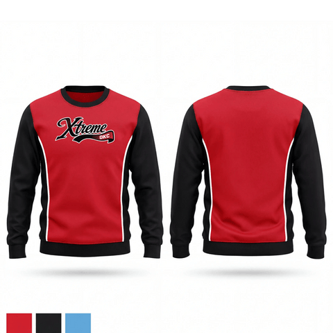 Crew Neck Sweatshirt, Okc xtreme, Baseball, Teamtime, Team time, sublimation, custom sports apparel, team uniforms, spirit wear, spiritwear, sports uniforms, custom shirts, team store, custom team store, fundraiser sports, apparel fundraiser