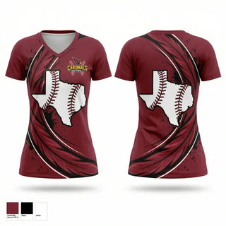 Womens Short Sleeve Vneck Shirt, Lady Cardinals, Softball, Teamtime, Team time, sublimation, custom sports apparel, team uniforms, spirit wear, spiritwear, sports uniforms, custom shirts, team store, custom team store, fundraiser sports, apparel fundraiser