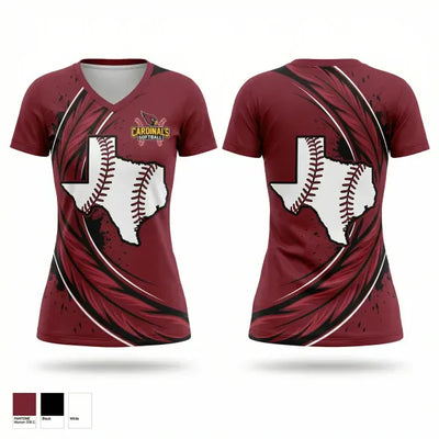 Lady Cardinals 37909652 Women's Short Sleeve V-neck Shirt - 1