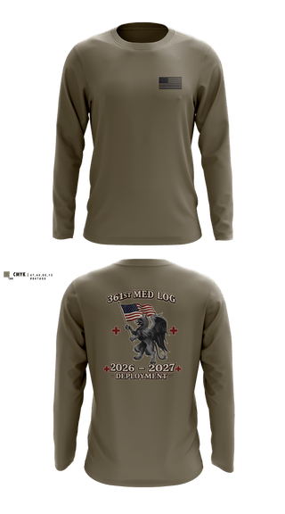 Long Sleeve Performance Shirt, 361 med log, Army, Teamtime, Team time, sublimation, custom sports apparel, team uniforms, spirit wear, spiritwear, sports uniforms, custom shirts, team store, custom team store, fundraiser sports, apparel fundraiser