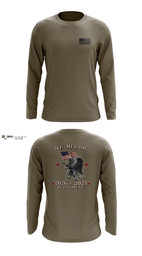 Long Sleeve Performance Shirt, 361 med log, Army, Teamtime, Team time, sublimation, custom sports apparel, team uniforms, spirit wear, spiritwear, sports uniforms, custom shirts, team store, custom team store, fundraiser sports, apparel fundraiser