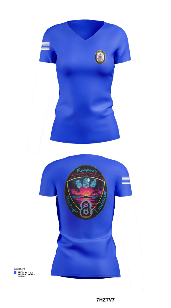 Womens Short Sleeve Vneck Shirt, USS Bougainville CPO, , Teamtime, Team time, sublimation, custom sports apparel, team uniforms, spirit wear, spiritwear, sports uniforms, custom shirts, team store, custom team store, fundraiser sports, apparel fundraiser