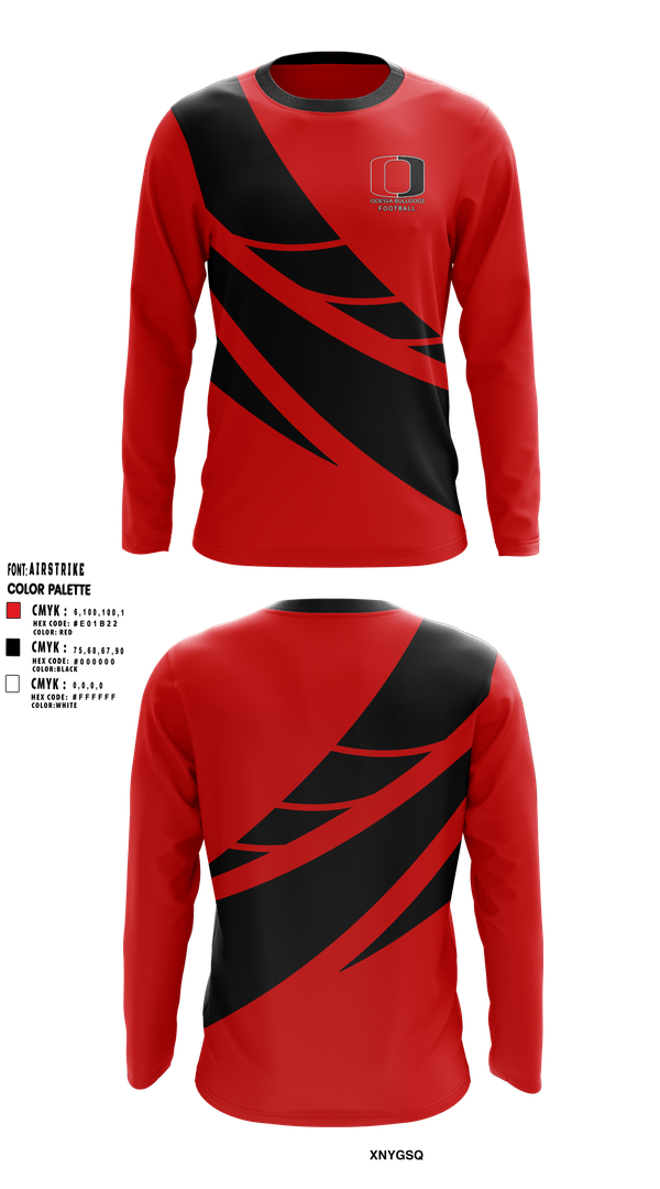 Long Sleeve Performance Shirt, Odessa R-VII Bulldogs Football, , Teamtime, Team time, sublimation, custom sports apparel, team uniforms, spirit wear, spiritwear, sports uniforms, custom shirts, team store, custom team store, fundraiser sports, apparel fundraiser