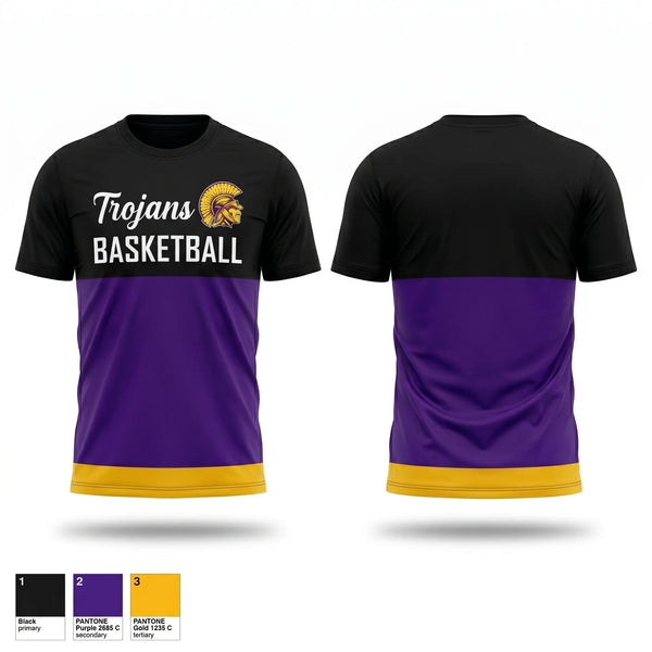 Short Sleeve Performance Shirt, Trojans, Men's Basketball, Teamtime, Team time, sublimation, custom sports apparel, team uniforms, spirit wear, spiritwear, sports uniforms, custom shirts, team store, custom team store, fundraiser sports, apparel fundraiser