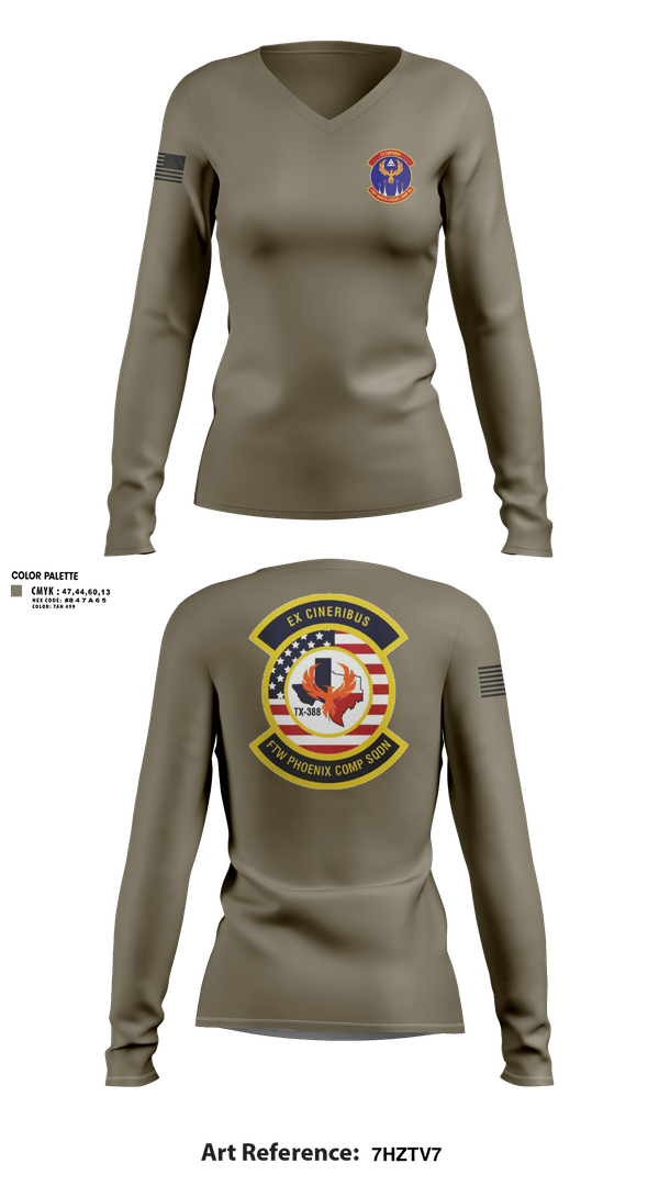 Womens Long Sleeve Vneck Shirt, 319th IEW, , Teamtime, Team time, sublimation, custom sports apparel, team uniforms, spirit wear, spiritwear, sports uniforms, custom shirts, team store, custom team store, fundraiser sports, apparel fundraiser