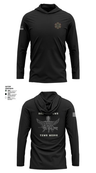Long Sleeve hooded sunshirt, Schertz SWAT, Fire Department, Teamtime, Team time, sublimation, custom sports apparel, team uniforms, spirit wear, spiritwear, sports uniforms, custom shirts, team store, custom team store, fundraiser sports, apparel fundraiser
