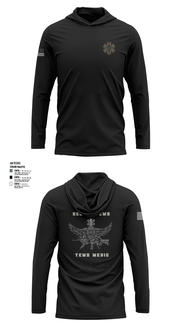 Long Sleeve hooded sunshirt, Schertz SWAT, Fire Department, Teamtime, Team time, sublimation, custom sports apparel, team uniforms, spirit wear, spiritwear, sports uniforms, custom shirts, team store, custom team store, fundraiser sports, apparel fundraiser