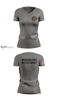 Madison Fire Department Women's Short Sleeve V-neck Shirt - 9