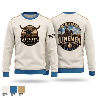 Crew Neck Sweatshirt, Wichita Linemen, Baseball, Teamtime, Team time, sublimation, custom sports apparel, team uniforms, spirit wear, spiritwear, sports uniforms, custom shirts, team store, custom team store, fundraiser sports, apparel fundraiser