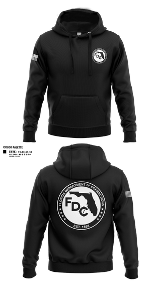 Hoodie, Florida Department of Corrections, Police, Teamtime, Team time, sublimation, custom sports apparel, team uniforms, spirit wear, spiritwear, sports uniforms, custom shirts, team store, custom team store, fundraiser sports, apparel fundraiser