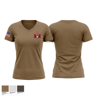 Womens Short Sleeve Vneck Shirt, Forward support company 107 engineer battalion, National Guard, Teamtime, Team time, sublimation, custom sports apparel, team uniforms, spirit wear, spiritwear, sports uniforms, custom shirts, team store, custom team store, fundraiser sports, apparel fundraiser