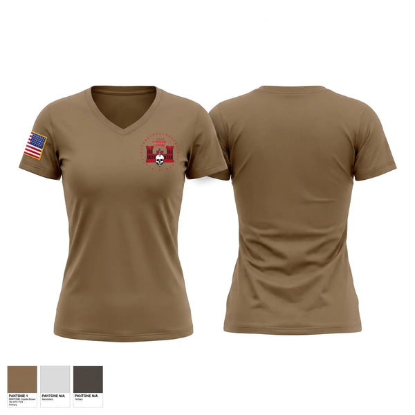 Womens Short Sleeve Vneck Shirt, Forward support company 107 engineer battalion, National Guard, Teamtime, Team time, sublimation, custom sports apparel, team uniforms, spirit wear, spiritwear, sports uniforms, custom shirts, team store, custom team store, fundraiser sports, apparel fundraiser