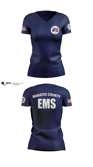 Womens Short Sleeve Vneck Shirt, Manatee County EMS, EMS/EMT, Teamtime, Team time, sublimation, custom sports apparel, team uniforms, spirit wear, spiritwear, sports uniforms, custom shirts, team store, custom team store, fundraiser sports, apparel fundraiser