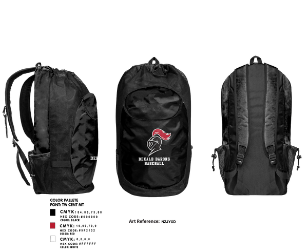 Gear Bag, DeKalb Barons Baseball, Baseball, Teamtime, Team time, sublimation, custom sports apparel, team uniforms, spirit wear, spiritwear, sports uniforms, custom shirts, team store, custom team store, fundraiser sports, apparel fundraiser