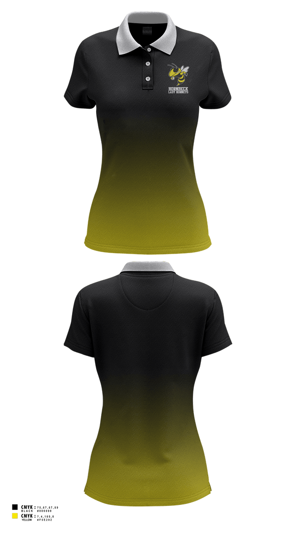 Womens Short Sleeve Performance Polo, Hornbeck Lady Hornets, Softball, Teamtime, Team time, sublimation, custom sports apparel, team uniforms, spirit wear, spiritwear, sports uniforms, custom shirts, team store, custom team store, fundraiser sports, apparel fundraiser
