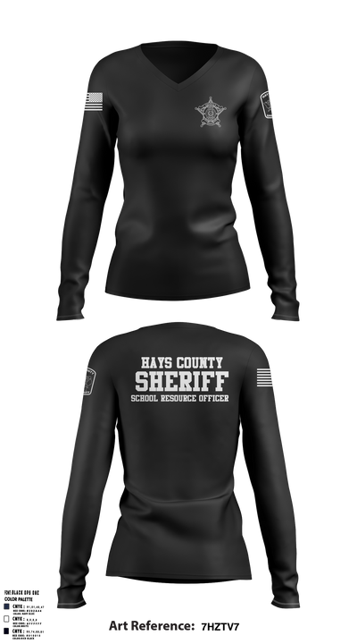Hays County Sheriff’s Office 39669531 (SRO) Women's Long Sleeve V-neck Shirt - 6
