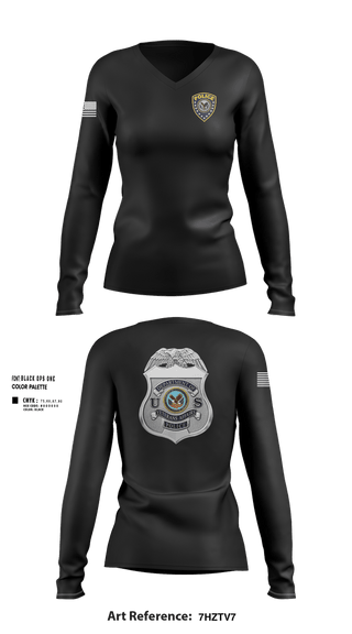 Womens Long Sleeve Vneck Shirt, Veterans Affairs Police, Police, Teamtime, Team time, sublimation, custom sports apparel, team uniforms, spirit wear, spiritwear, sports uniforms, custom shirts, team store, custom team store, fundraiser sports, apparel fundraiser