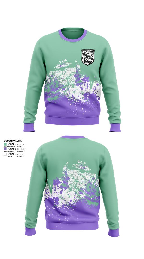 Crew Neck Sweatshirt, San Carlos Park Scorpion SC, Women's Soccer, Teamtime, Team time, sublimation, custom sports apparel, team uniforms, spirit wear, spiritwear, sports uniforms, custom shirts, team store, custom team store, fundraiser sports, apparel fundraiser