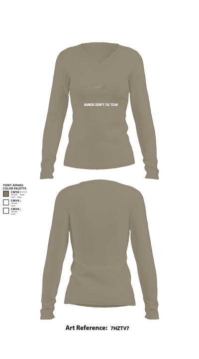 Barren County TAC Team 38222509 Women's Long Sleeve V-neck Shirt - 59