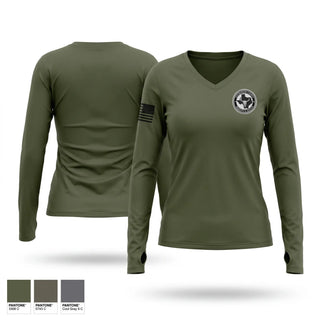 Womens Long Sleeve Vneck Shirt, Culberson County Sheriff’s Office, Police, Teamtime, Team time, sublimation, custom sports apparel, team uniforms, spirit wear, spiritwear, sports uniforms, custom shirts, team store, custom team store, fundraiser sports, apparel fundraiser