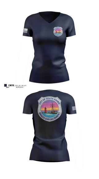 Womens Short Sleeve Vneck Shirt, South Haven Beach Enforcement, Police, Teamtime, Team time, sublimation, custom sports apparel, team uniforms, spirit wear, spiritwear, sports uniforms, custom shirts, team store, custom team store, fundraiser sports, apparel fundraiser