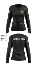 Whitman County Sheriff's Office Corrections 85641181 Women's Long Sleeve V-neck Shirt - 100