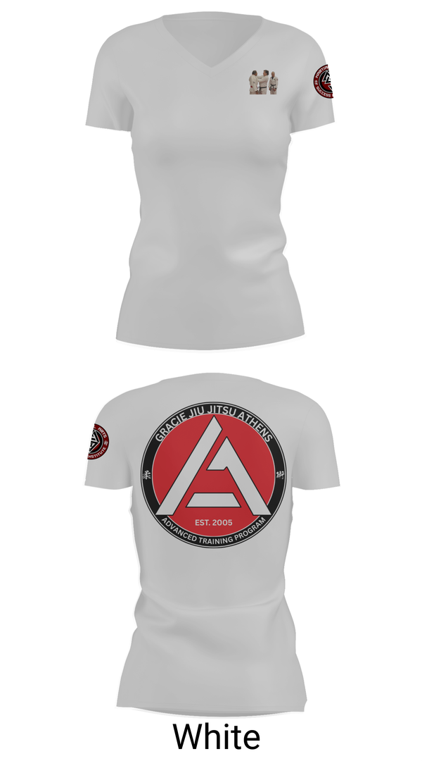 Womens Short Sleeve Vneck Shirt, Gracie JiuJitsu Athens, , Teamtime, Team time, sublimation, custom sports apparel, team uniforms, spirit wear, spiritwear, sports uniforms, custom shirts, team store, custom team store, fundraiser sports, apparel fundraiser