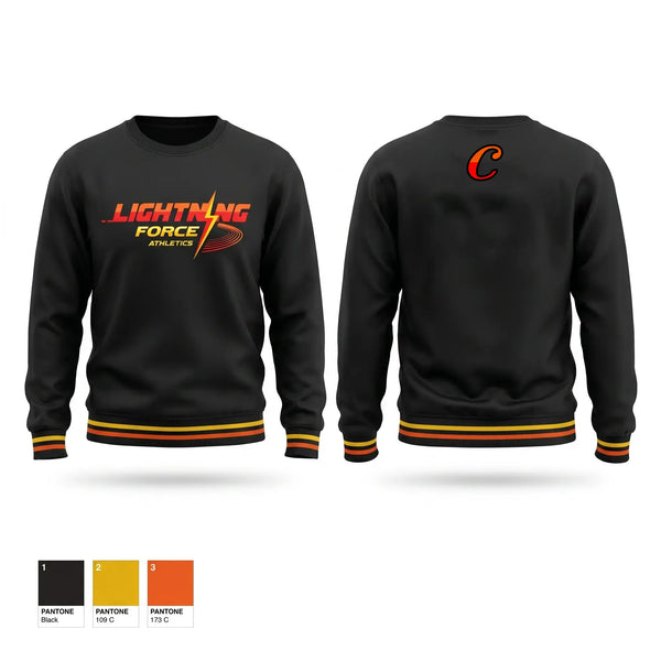 Crew Neck Sweatshirt, Lightning Force Athletics, Track & Field, Teamtime, Team time, sublimation, custom sports apparel, team uniforms, spirit wear, spiritwear, sports uniforms, custom shirts, team store, custom team store, fundraiser sports, apparel fundraiser