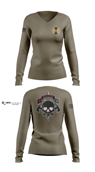 Womens Long Sleeve Vneck Shirt, Renegades, Army, Teamtime, Team time, sublimation, custom sports apparel, team uniforms, spirit wear, spiritwear, sports uniforms, custom shirts, team store, custom team store, fundraiser sports, apparel fundraiser