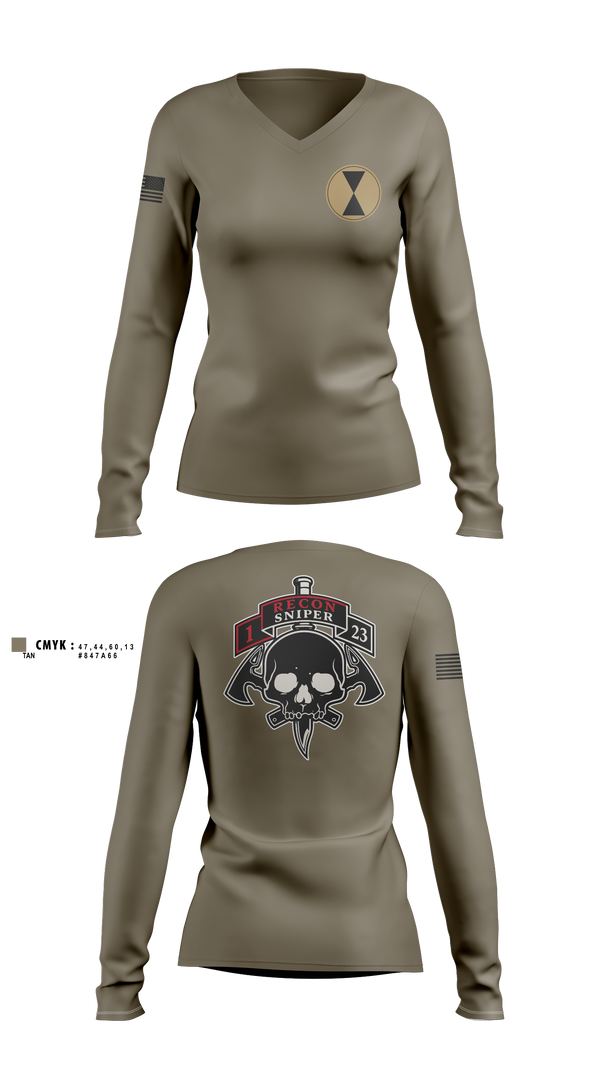 Womens Long Sleeve Vneck Shirt, Renegades, Army, Teamtime, Team time, sublimation, custom sports apparel, team uniforms, spirit wear, spiritwear, sports uniforms, custom shirts, team store, custom team store, fundraiser sports, apparel fundraiser