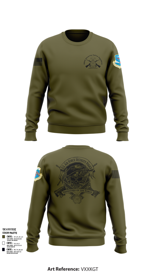 Crew Neck Sweatshirt, 380th Security Police Squadron, , Teamtime, Team time, sublimation, custom sports apparel, team uniforms, spirit wear, spiritwear, sports uniforms, custom shirts, team store, custom team store, fundraiser sports, apparel fundraiser