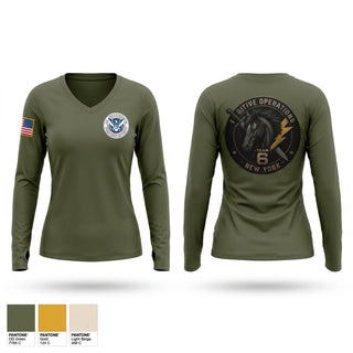 Womens Long Sleeve Vneck Shirt, Fugitive Operations, Police, Teamtime, Team time, sublimation, custom sports apparel, team uniforms, spirit wear, spiritwear, sports uniforms, custom shirts, team store, custom team store, fundraiser sports, apparel fundraiser
