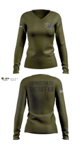 Livingston Co Sheriff K9 Women's Long Sleeve V-neck Shirt - 50