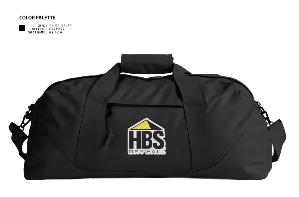 Duffle Bag, HBS Drywall, LLC, , Teamtime, Team time, sublimation, custom sports apparel, team uniforms, spirit wear, spiritwear, sports uniforms, custom shirts, team store, custom team store, fundraiser sports, apparel fundraiser